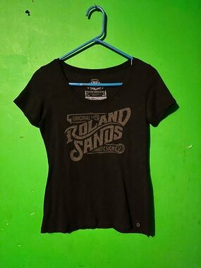 Roland Sands Women's Black Short-Sleeve Logo Tee